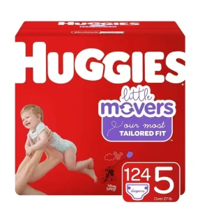 Huggies Diapers, Little Movers Baby Diapers, All Sizes  (16-28 lbs), 156 Count (6 packs of 26)